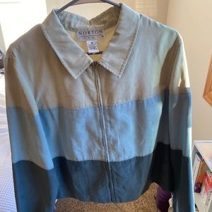 Norton Studio Vintage Ultra Suede Color Block Jacket